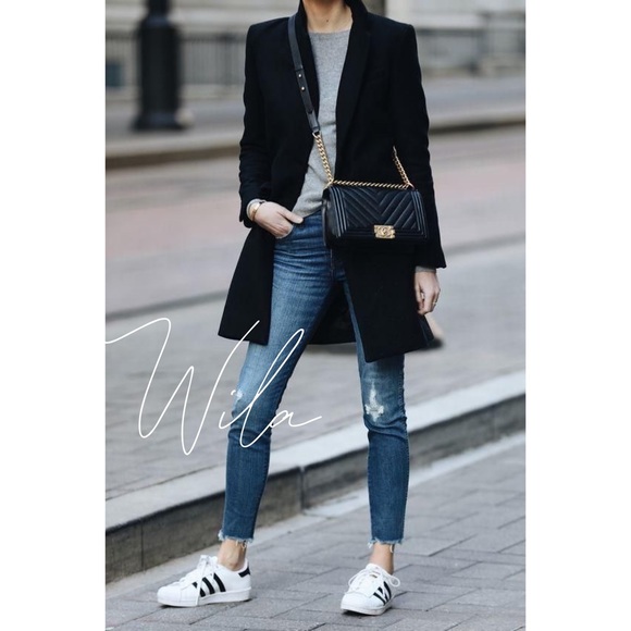 Long line blazer jacket black coat work office - Picture 2 of 3